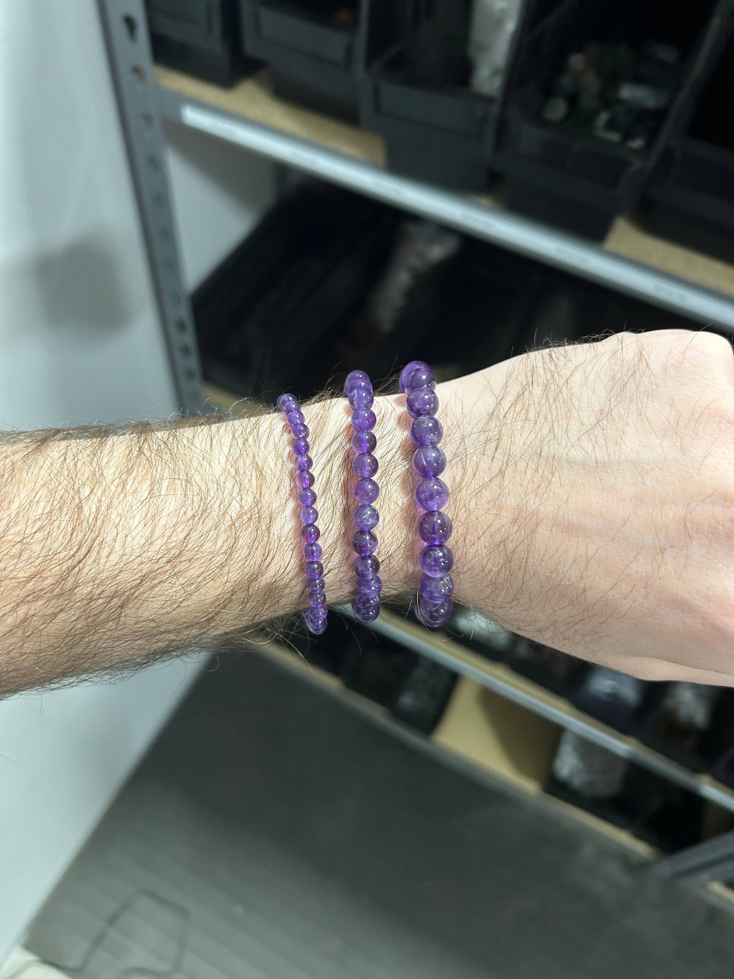 Amethyst Bracelet 4mm/6mm/8mm - Crystals & Stones: 4mm