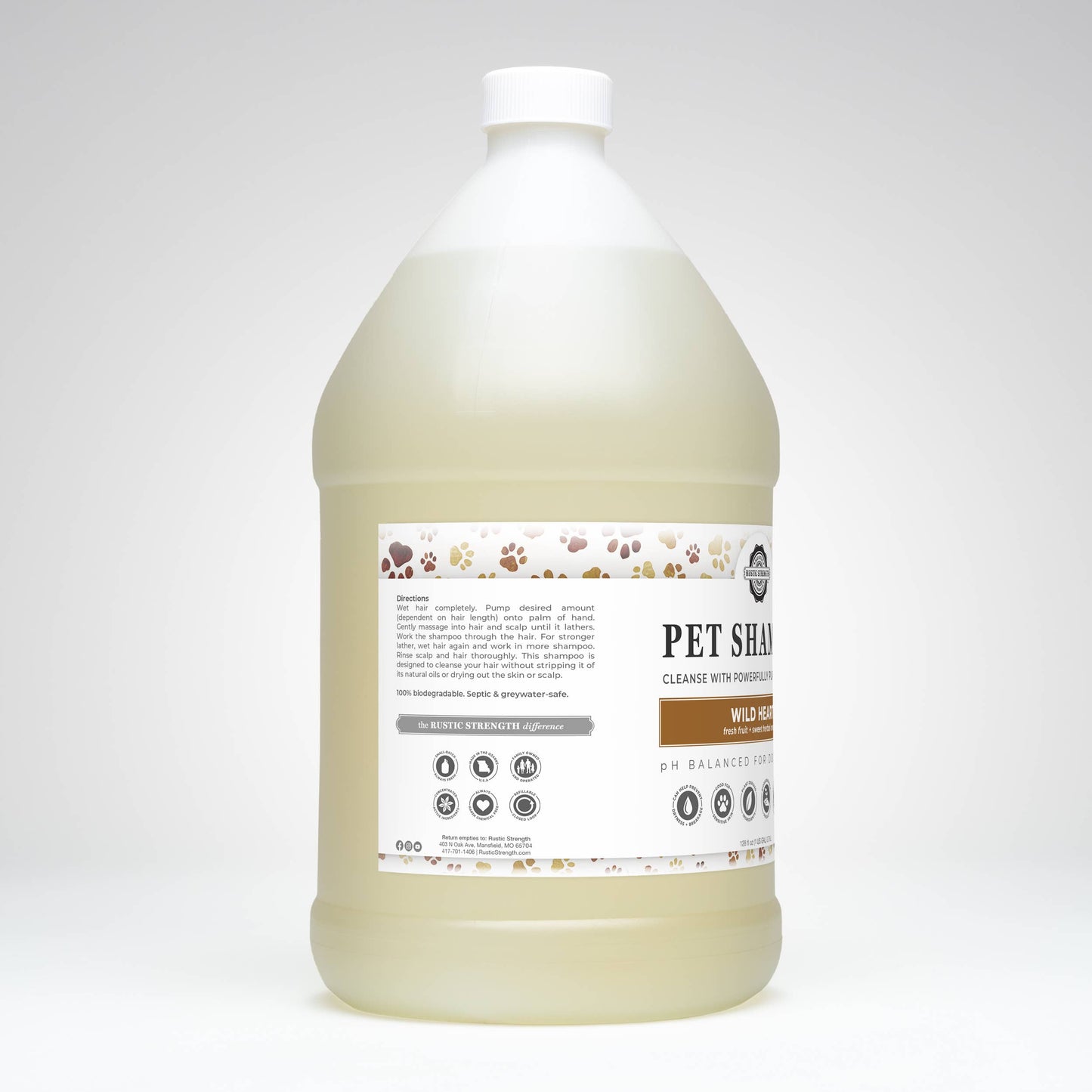 Pet Shampoo | Soothing + Deodorizing: Unscented | Hypoallergenic / Bulk Refill Gallon Glass Jug