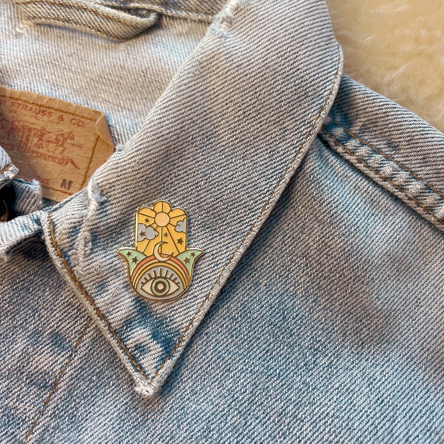 Hamsa Enamel Pin