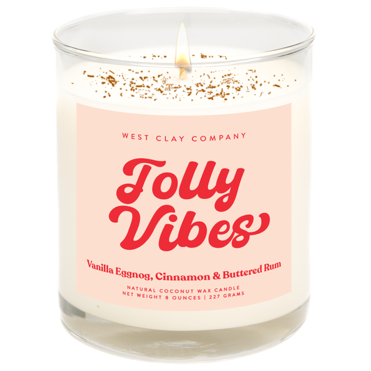 Jolly Vibes Candle - Festive Holiday Christmas Candles: No Gift Box