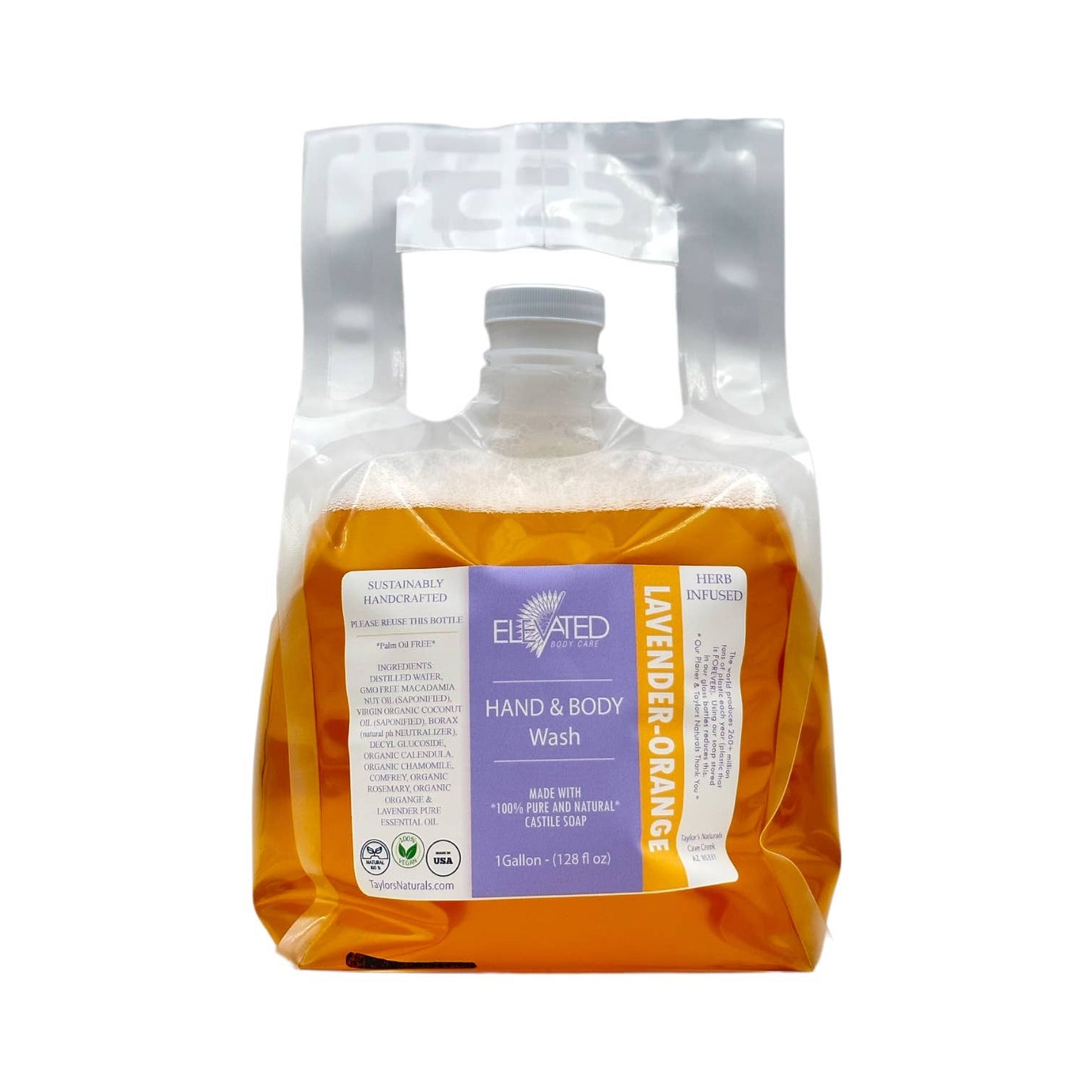 ELEVATED - Herbal Hand & Body Wash w/ Natural Castile Soap: Citrus-Sage bulk refill