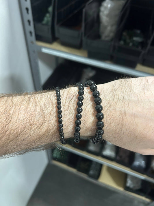 Black Onyx Bracelet 4mm/6mm/8mm - Crystals & Stones: 4mm