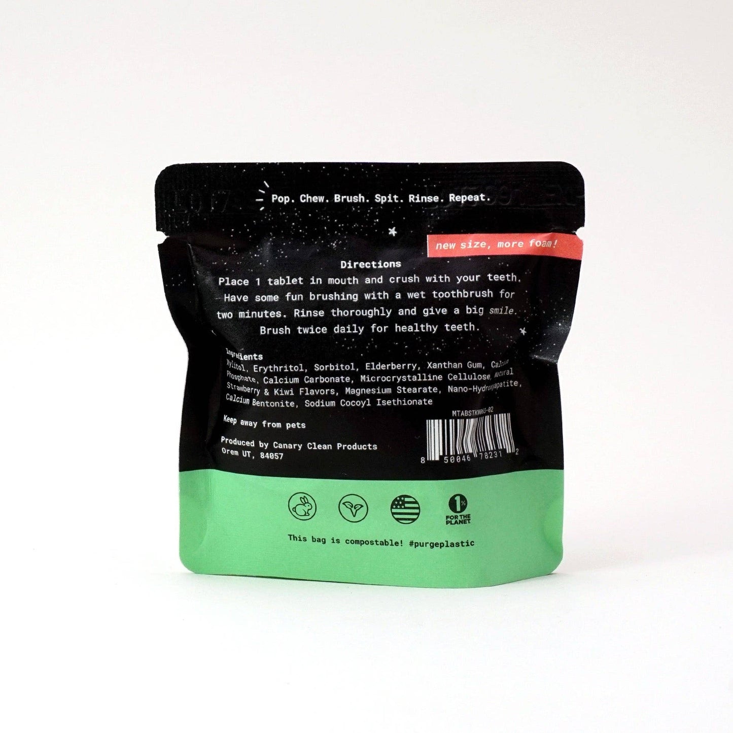Watermelon Toothpaste Tablets: 2 month supply jar - 126 tablets