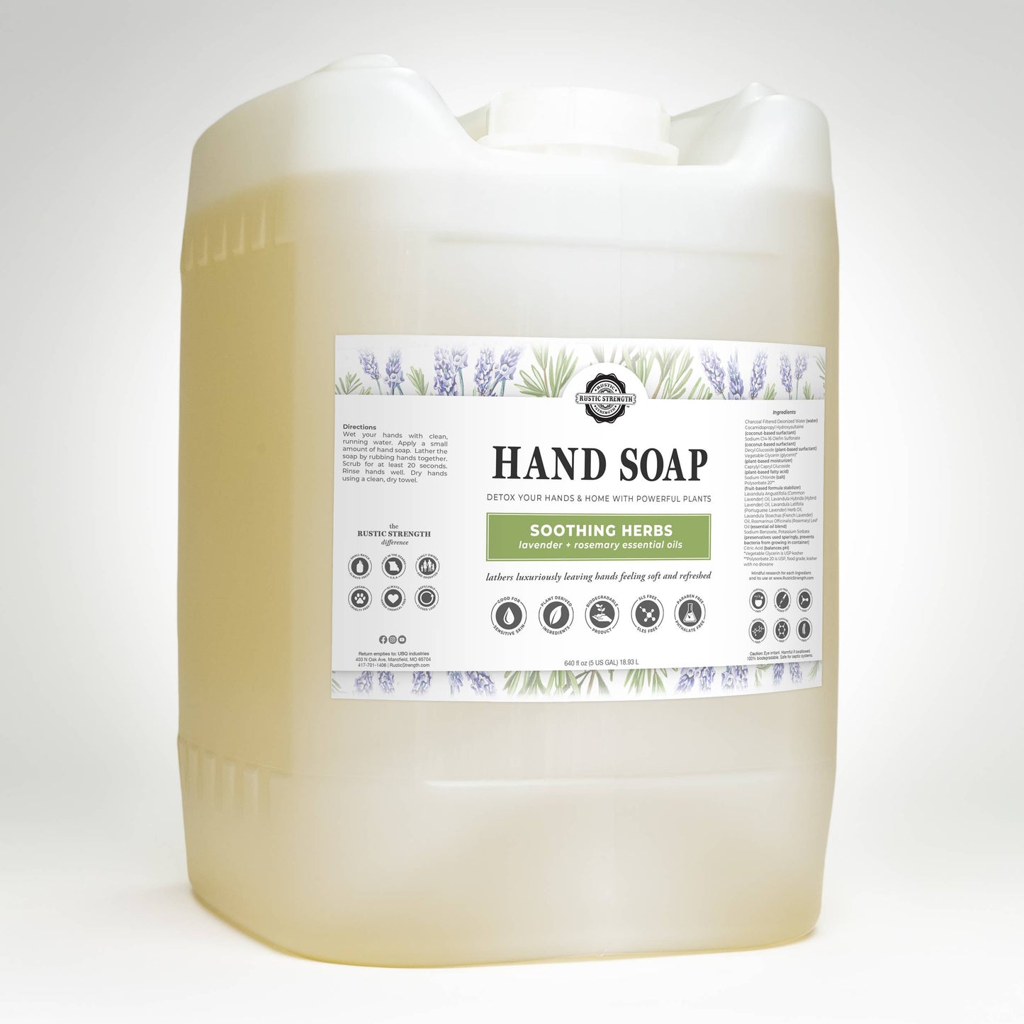 Plant-Based Hand Soap Non-Drying Hypoallergenic Sensitive refill bulk: Citrus Bliss (lemon/orange) / Gallon Glass Jug