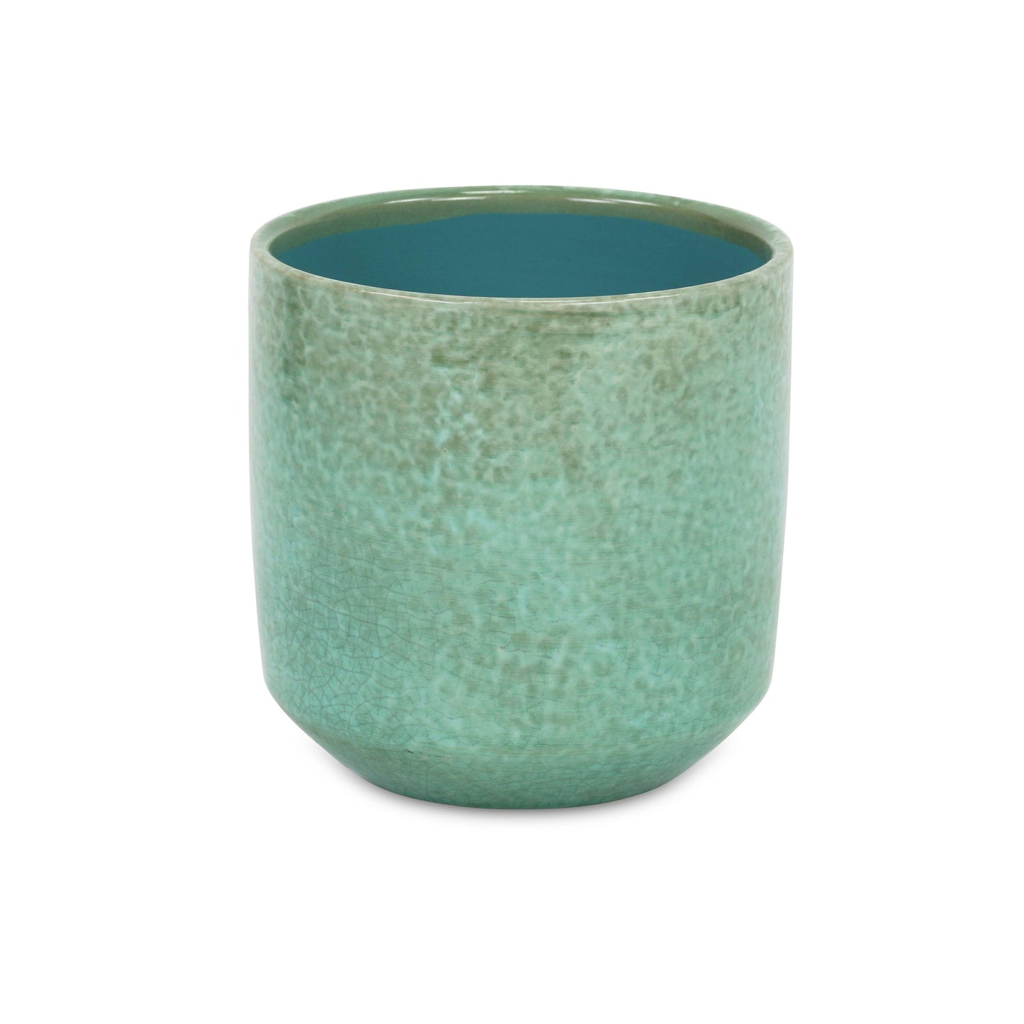Lavina Mosaic Pattern Green Ceramic Pot: Medium