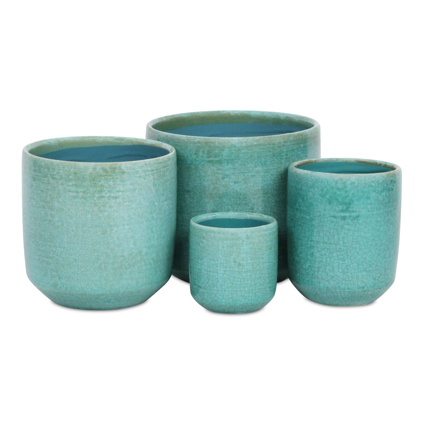Lavina Mosaic Pattern Green Ceramic Pot: Large