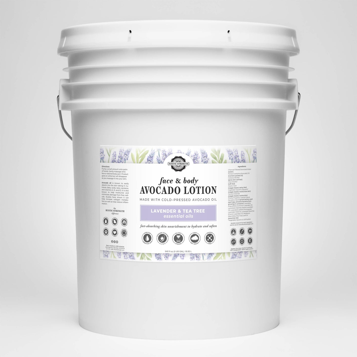 Avocado Lotion for Face and Body- Mild Formula, Paraben-Free: Rosemary Mint / refill bulk