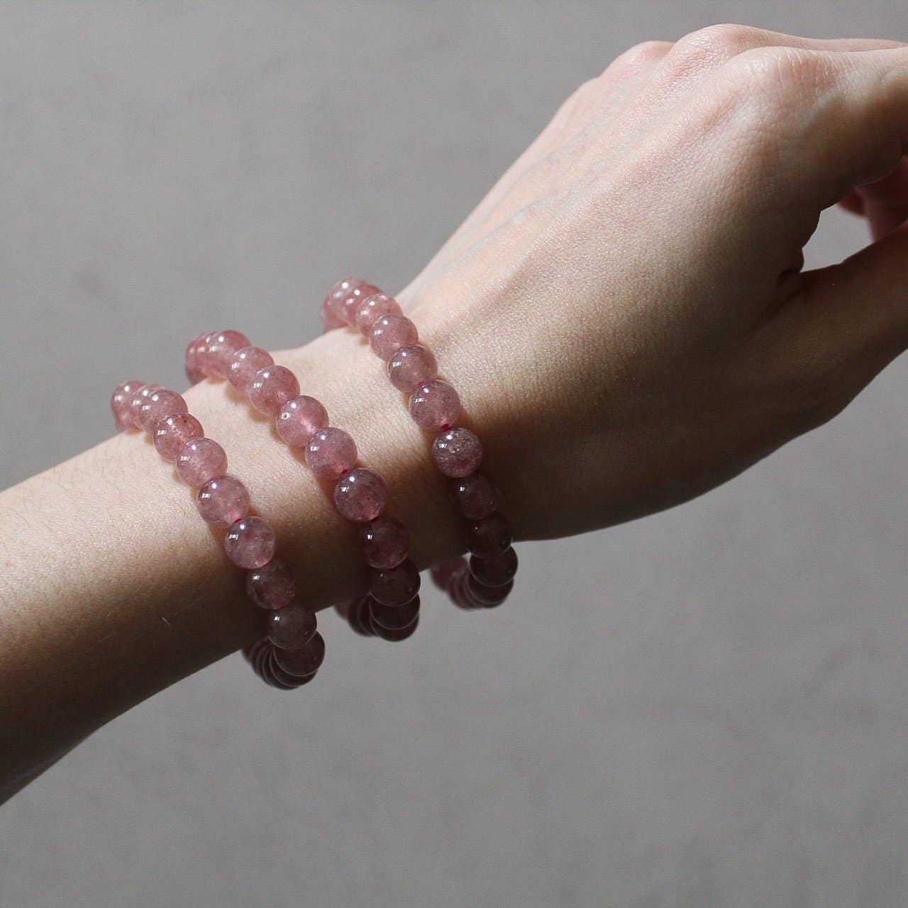 Strawberry Quartz Bracelet 4mm/6mm/8mm - Crystals & Stones: 4mm