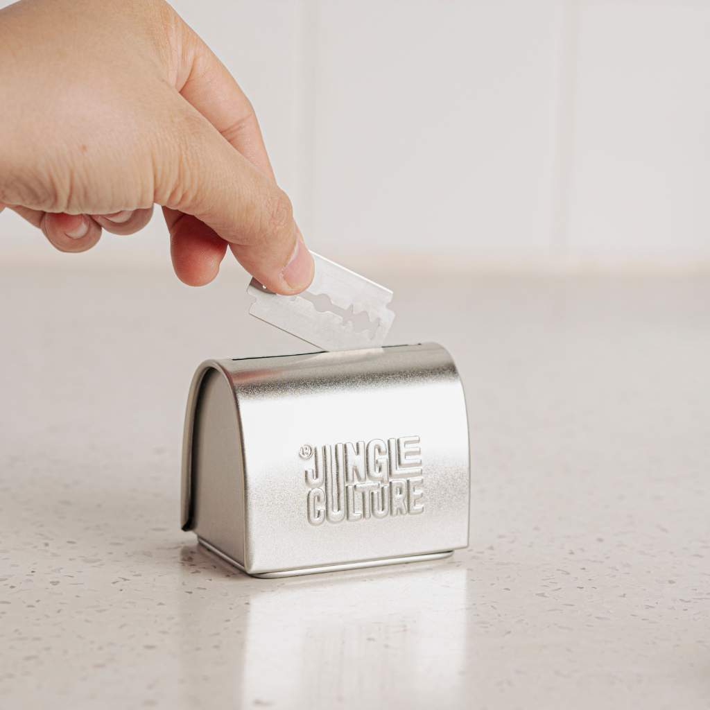 Safety Razor Blade Disposal Tin • Used Blades Storage Bank