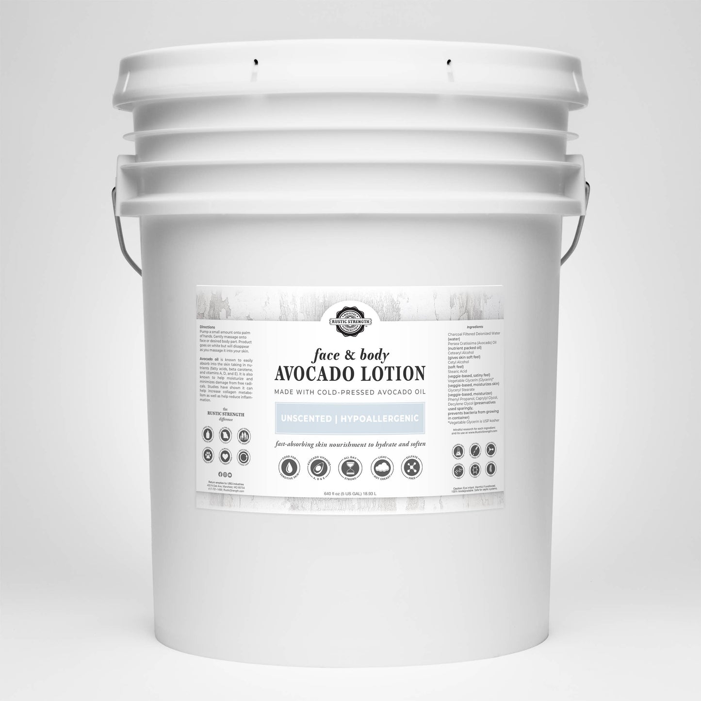 Avocado Lotion for Face and Body- Mild Formula, Paraben-Free: Rosemary Mint / refill bulk