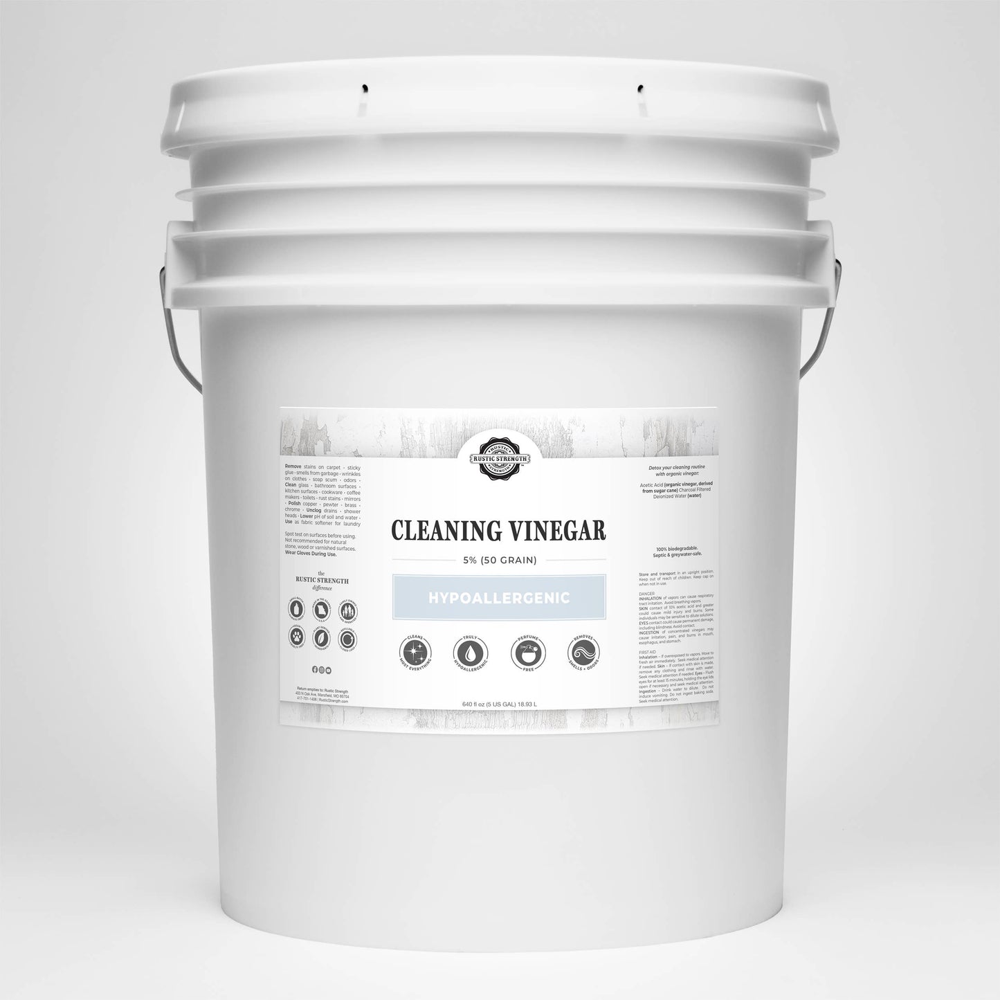 White Cleaning Vinegar - 50 grain: 4 - 1 Gallon Plastic Jugs