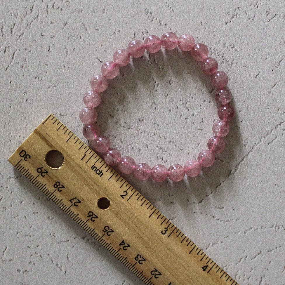Strawberry Quartz Bracelet 4mm/6mm/8mm - Crystals & Stones: 4mm