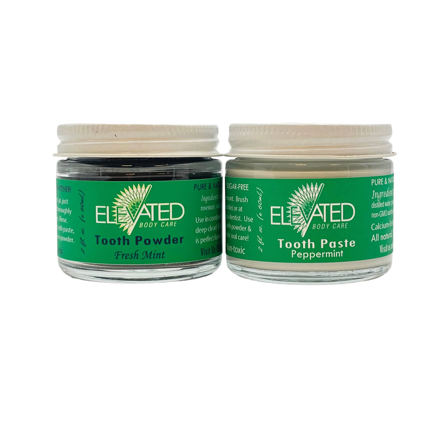 ELEVATED - Charcoal TOOTH Powder - Plastic FREE Glass Jar: Keepin' Fresh Mint