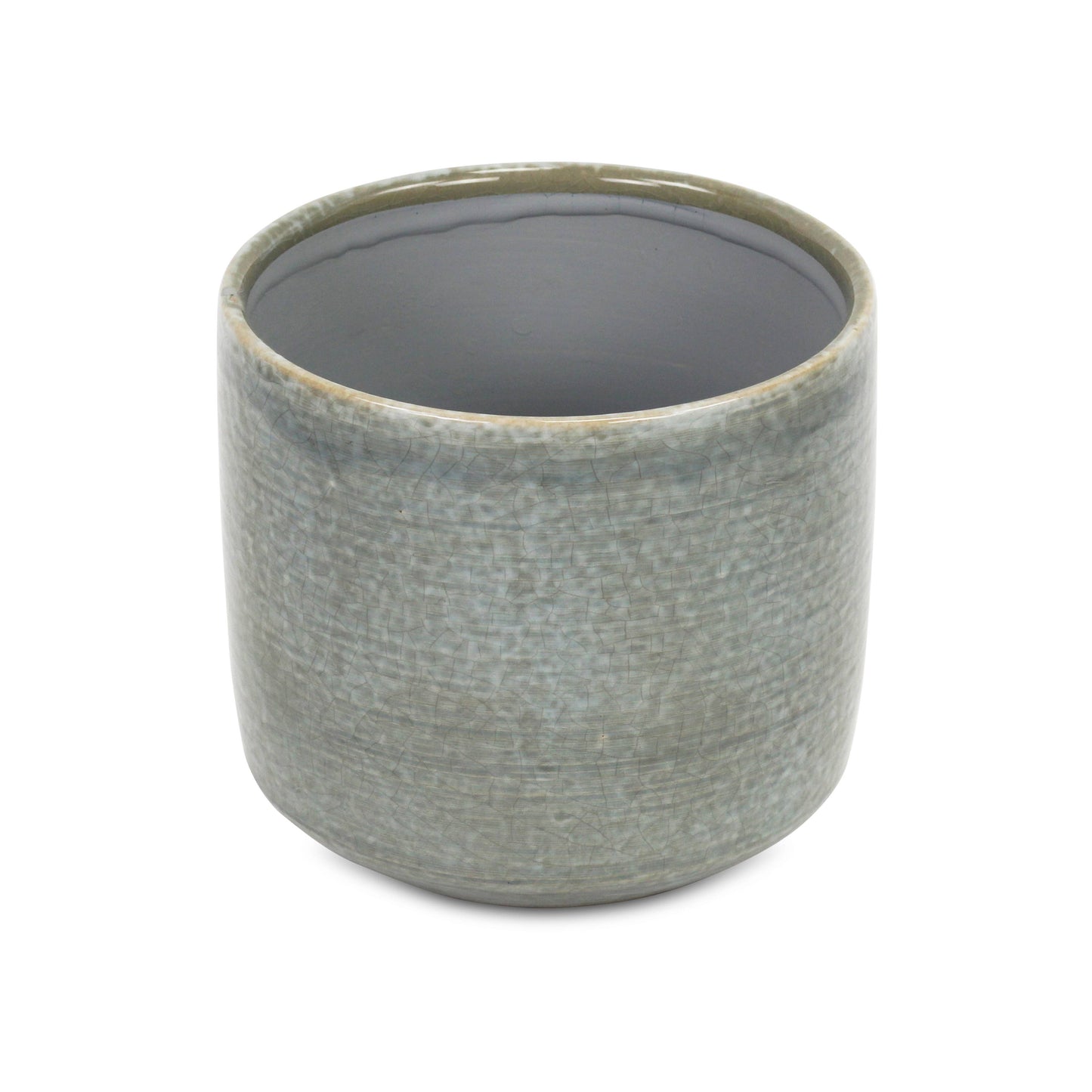Lavina Mosaic Pattern Gray Ceramic Pot: Large