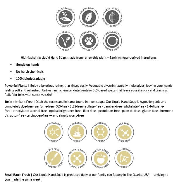 Plant-Based Hand Soap Non-Drying Hypoallergenic Sensitive refill bulk: Citrus Bliss (lemon/orange) / Gallon Glass Jug