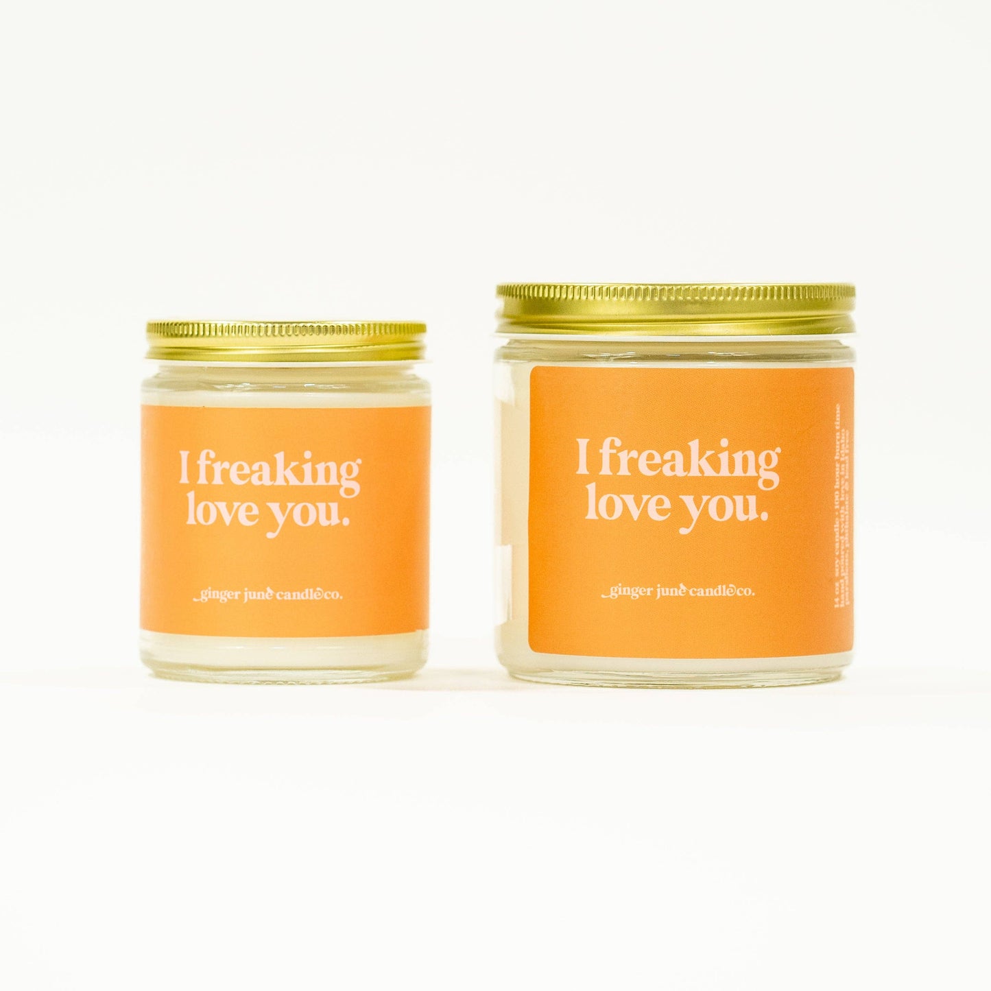 I freaking love you • soy candle •  2 sizes, 2 colors: 8 oz / amber brown / Vacation