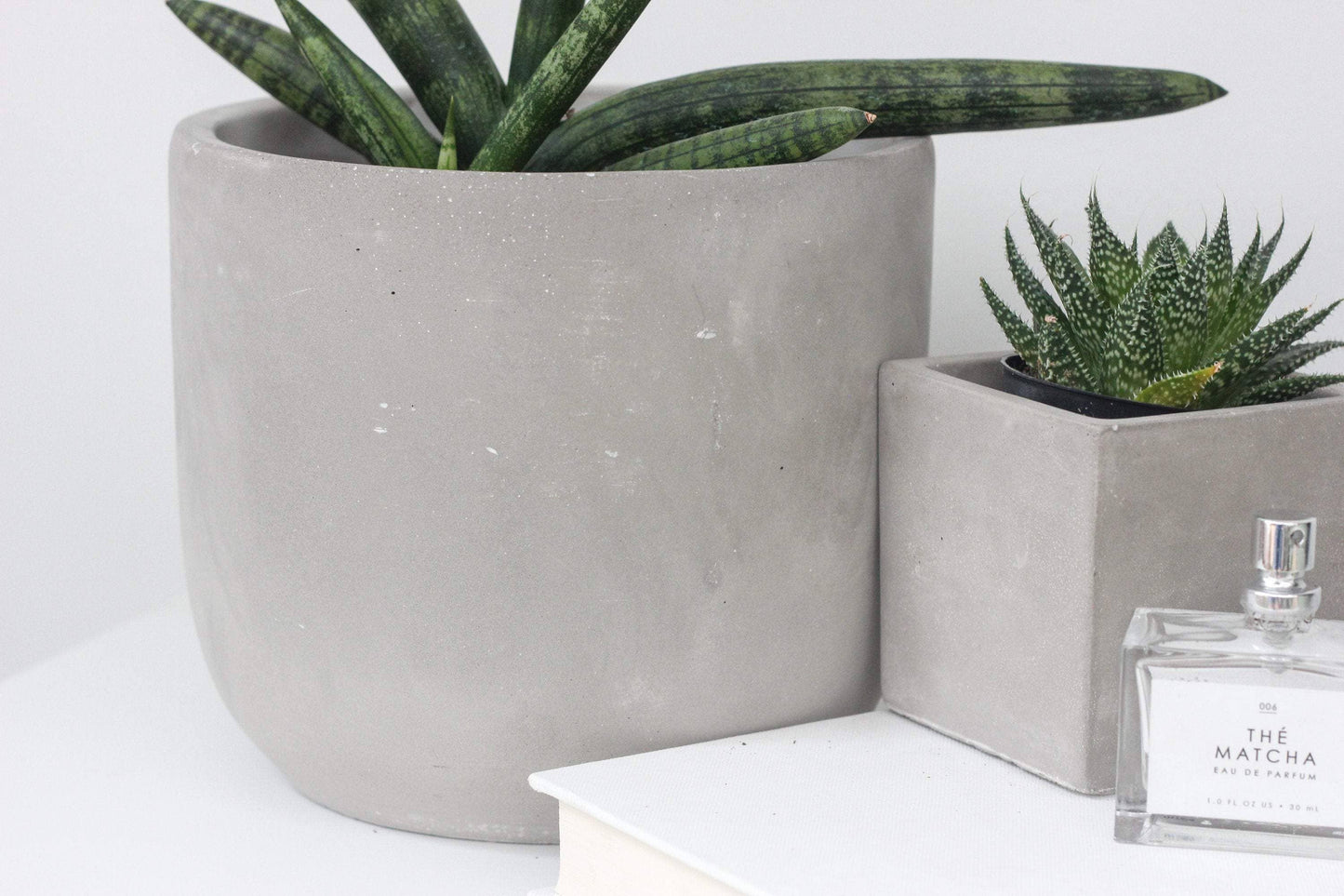Round Concrete Indoor Planter Pot: 5"