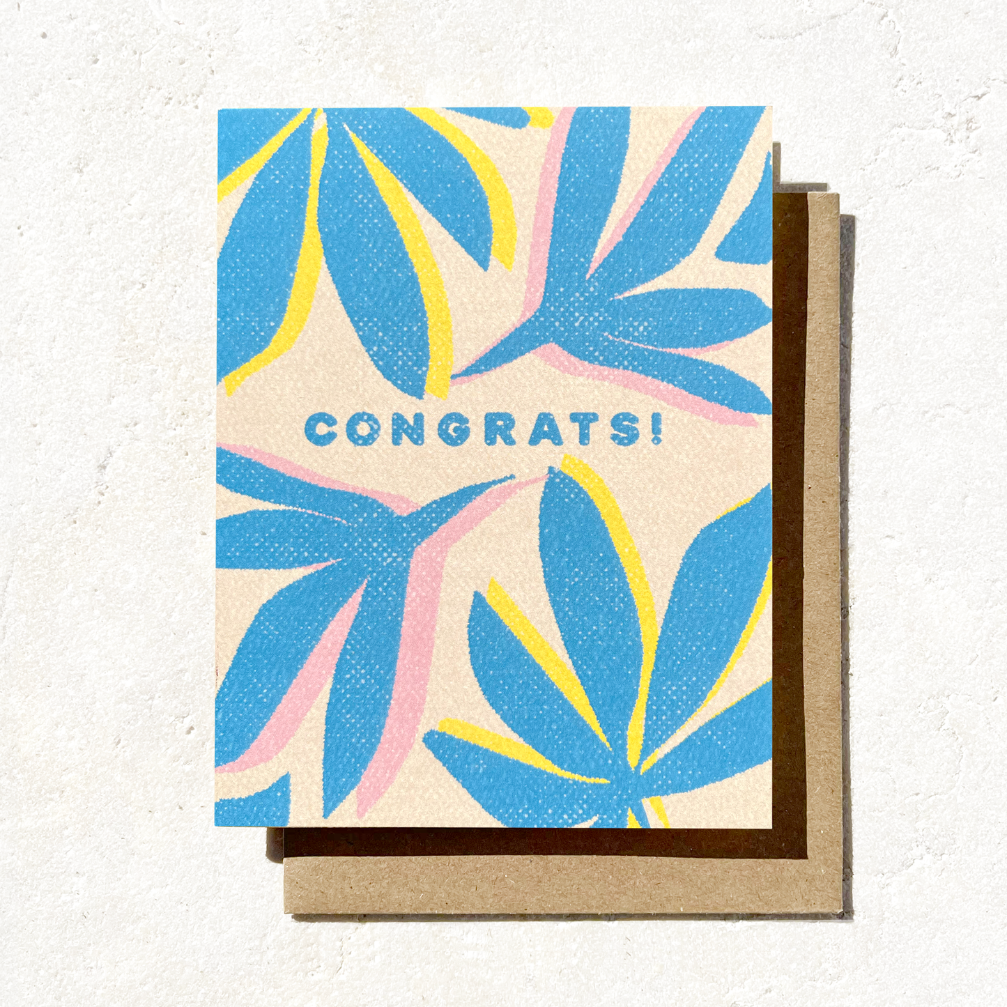Congrats Palm Leaf Card | Tropical | Beach Wedding Card