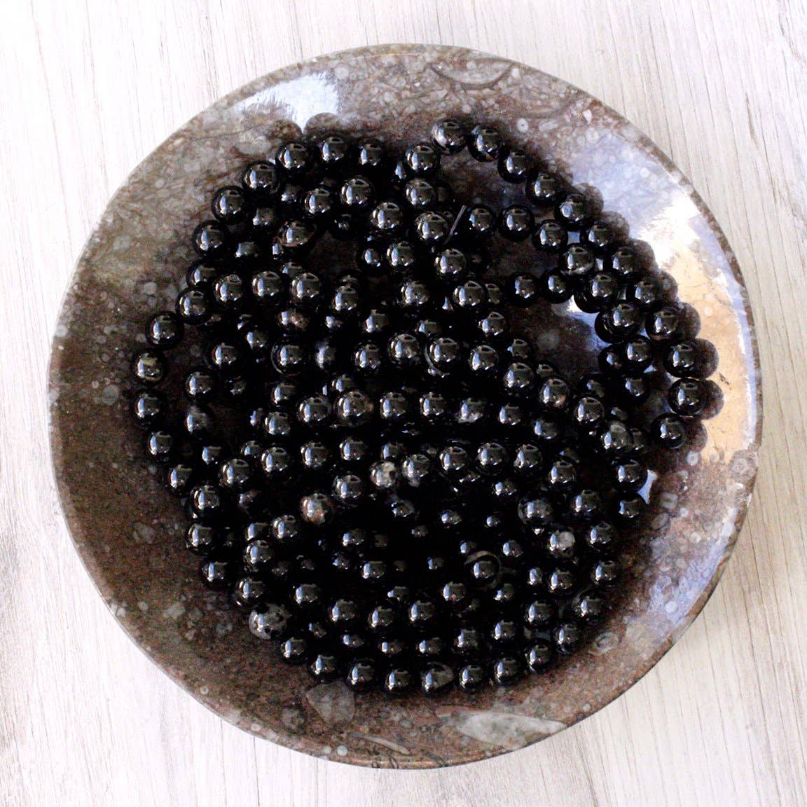 Black Tourmaline Bracelet 4mm/6mm/8mm - Crystals & Stones: 4mm