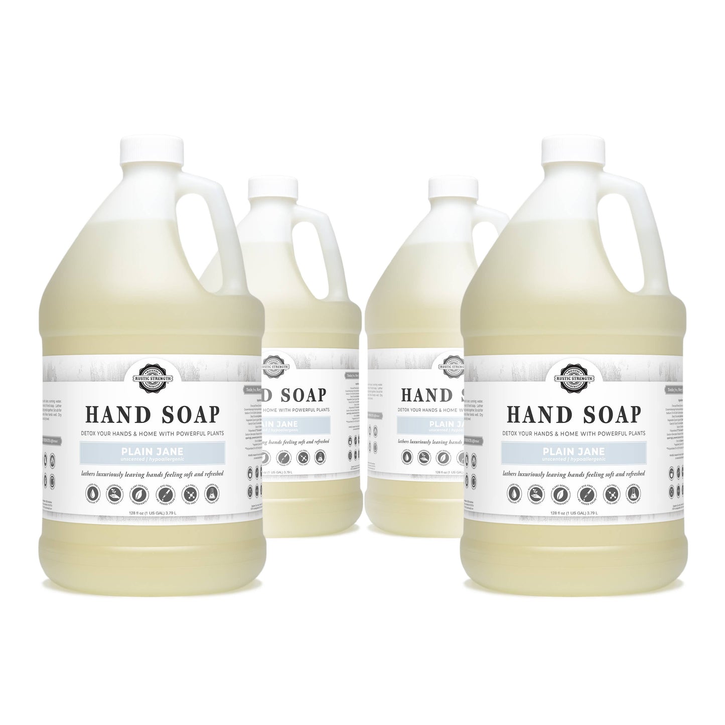 Plant-Based Hand Soap Non-Drying Hypoallergenic Sensitive refill bulk: Citrus Bliss (lemon/orange) / Gallon Glass Jug