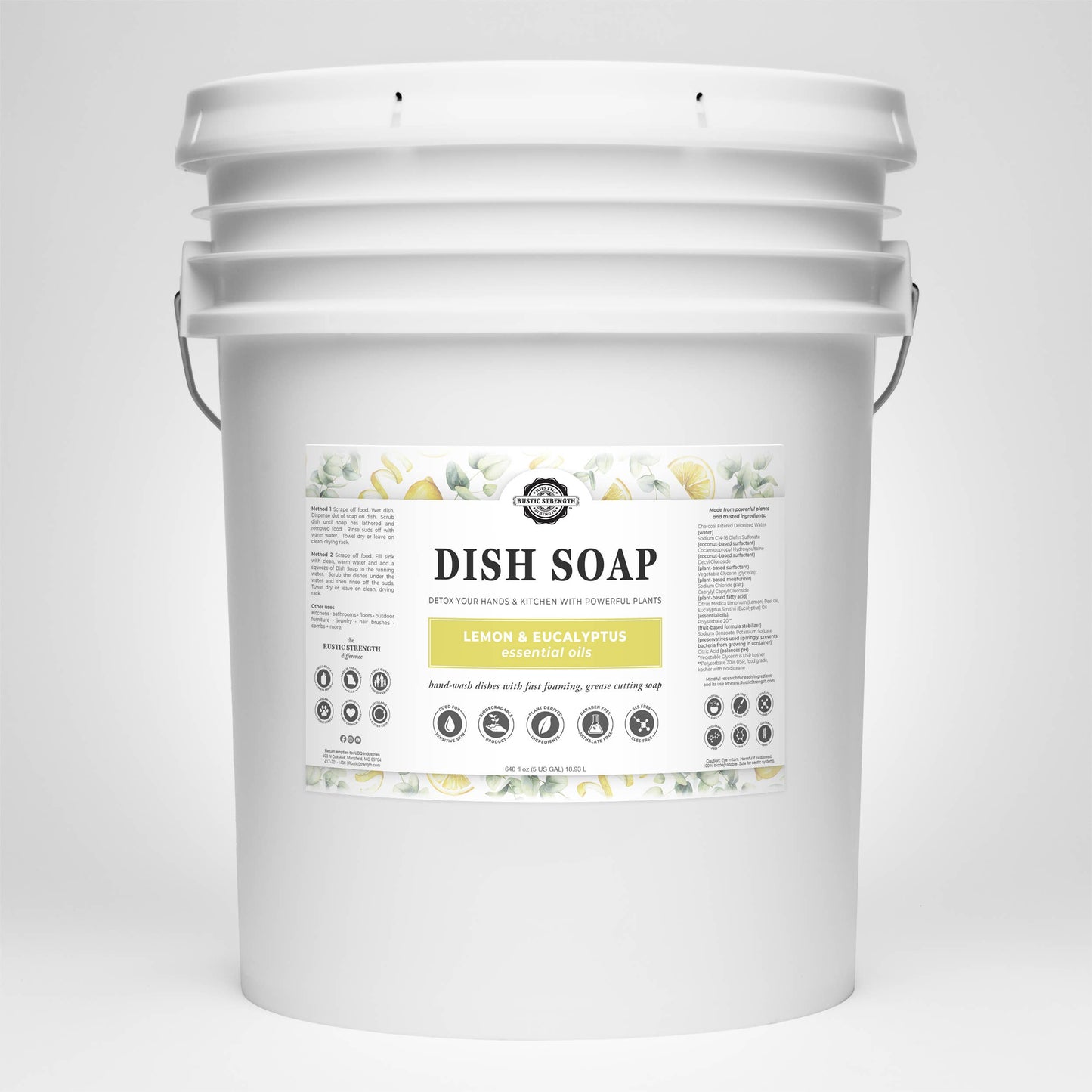 Dish Soap | Sulfate Free - Soft on Skin | Powerful Cleaner: Hypoallergenic (Unscented) / Gallon Glass Jug