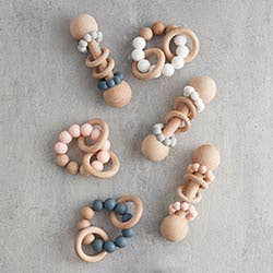 Silicone Rattle-Grey/White