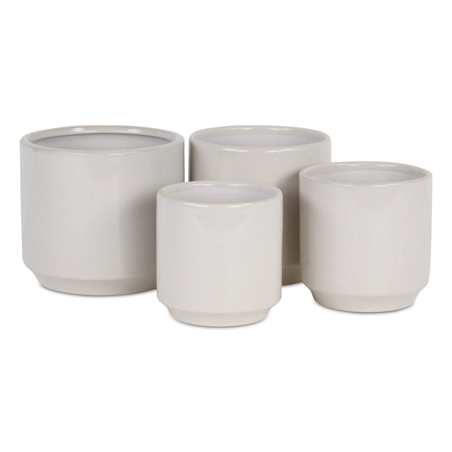 Elegora Straight Side Solid Color Ceramic Pot - Off White: X-Large