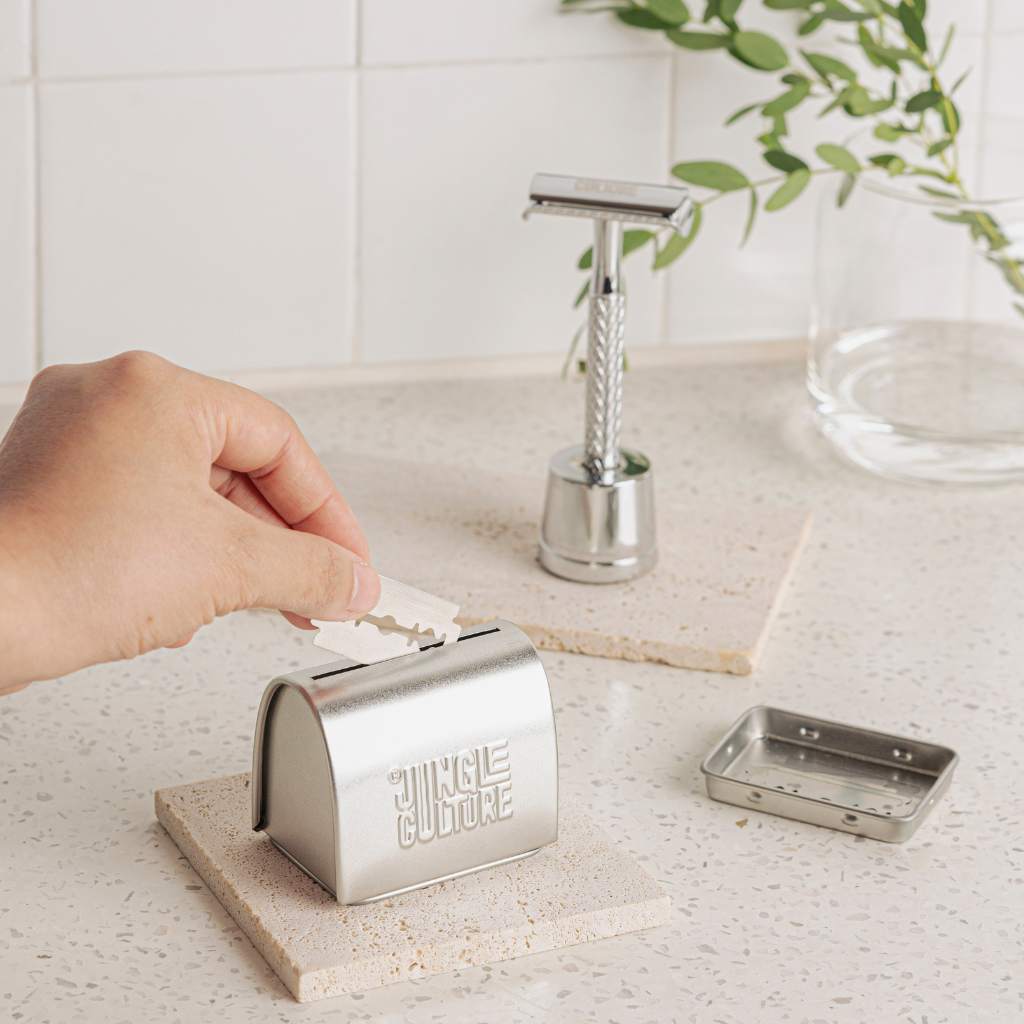 Safety Razor Blade Disposal Tin • Used Blades Storage Bank