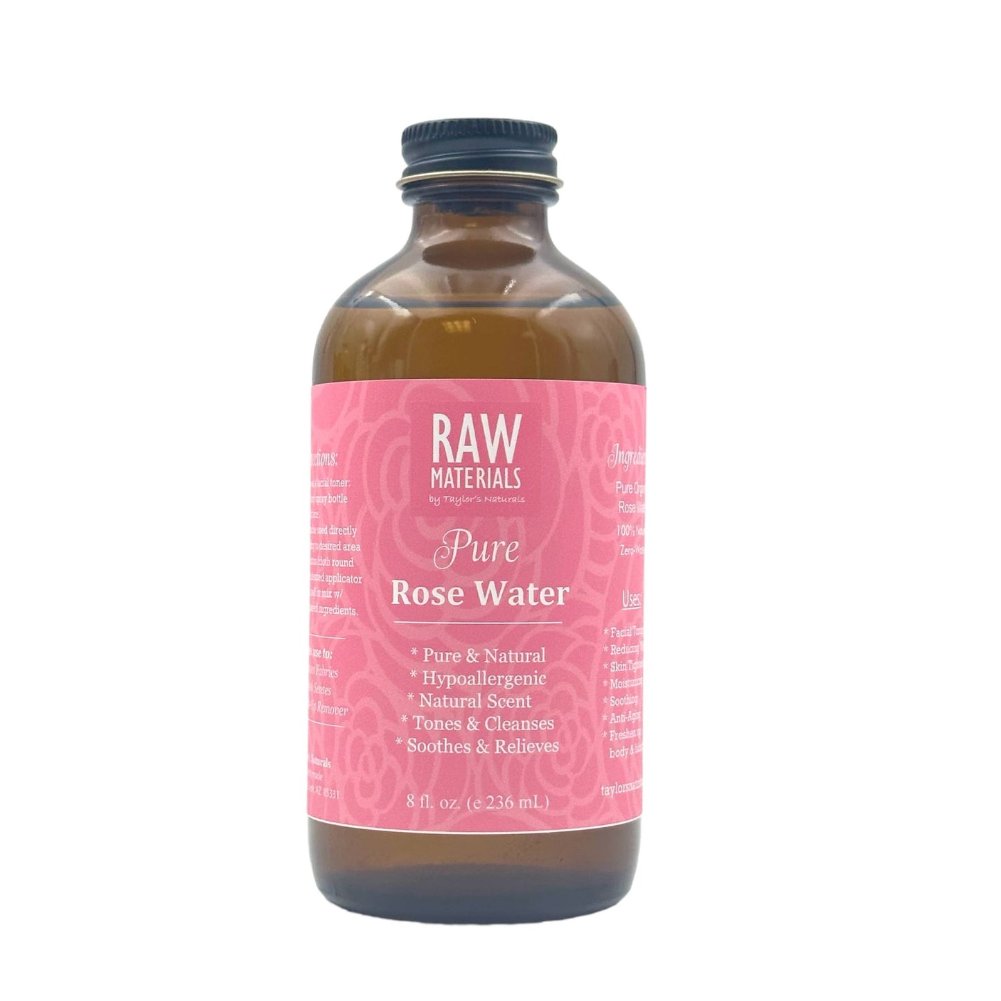 RAW Materials - 100% Pure ORGANIC Rose Water -Bulk refill