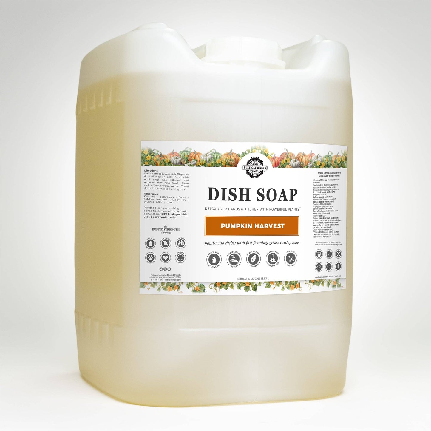 Dish Soap - Autumn Scents: Pumpkin Harvest / 1 gallon glass jug