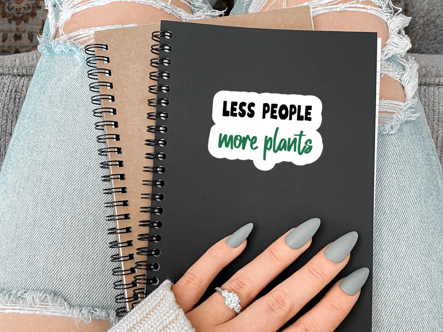 Less People More Plants Sticker