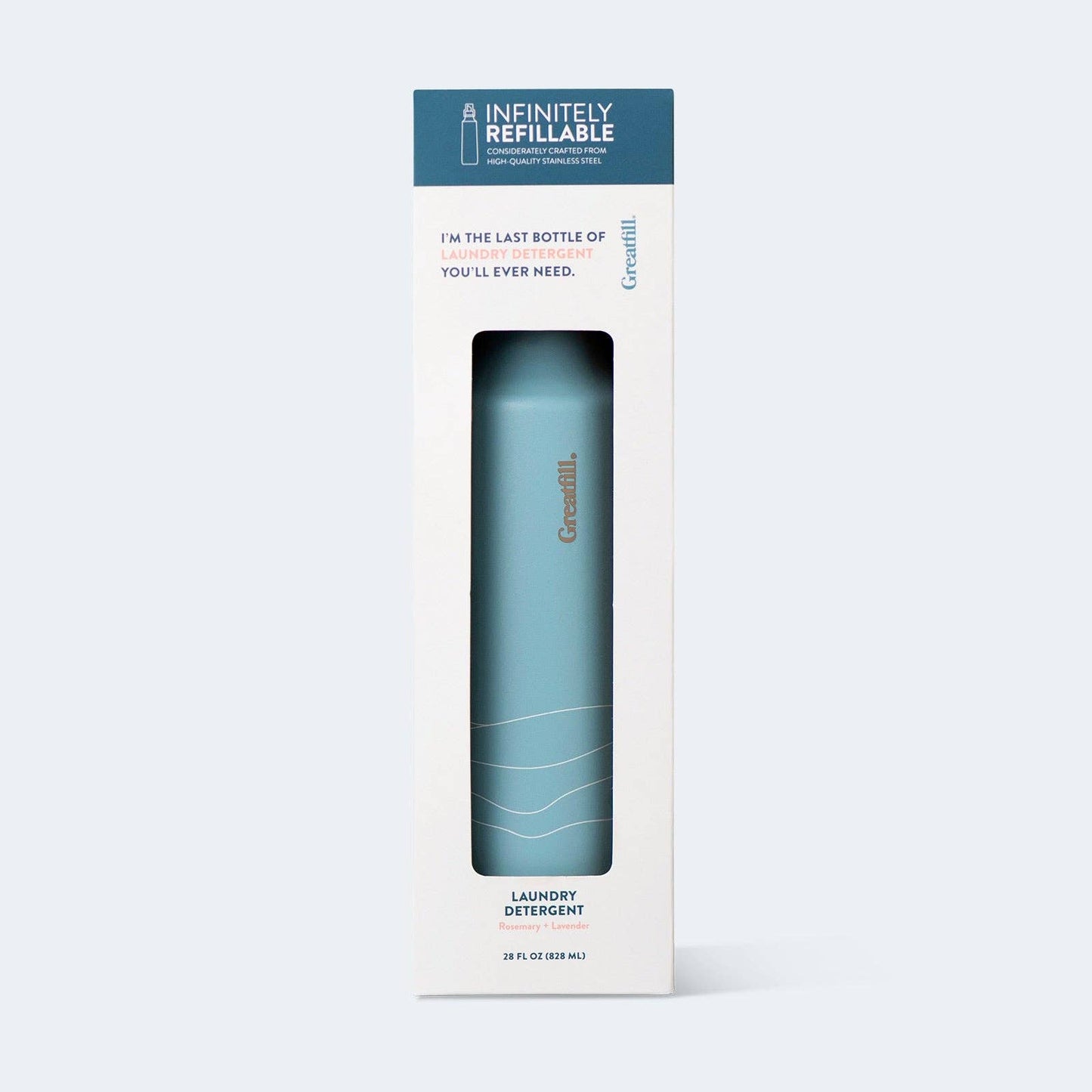 Laundry Detergent Forever Bottle (Empty): Rosemary + Lavender / Light Grey