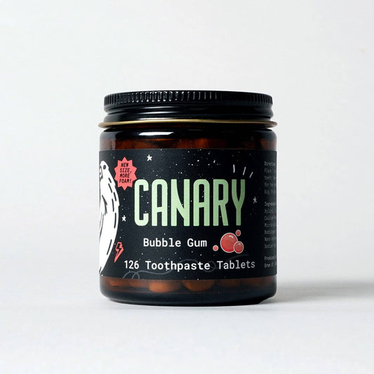 Bubble Gum Toothpaste Tablets: 2 month supply jar - 126 tablets