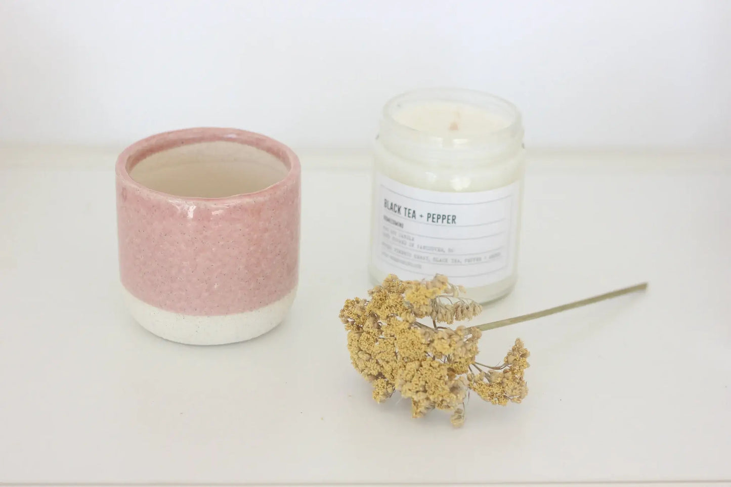 Large Blush Pink Ceramic Planter Pot with Crackle Glaze: 7"