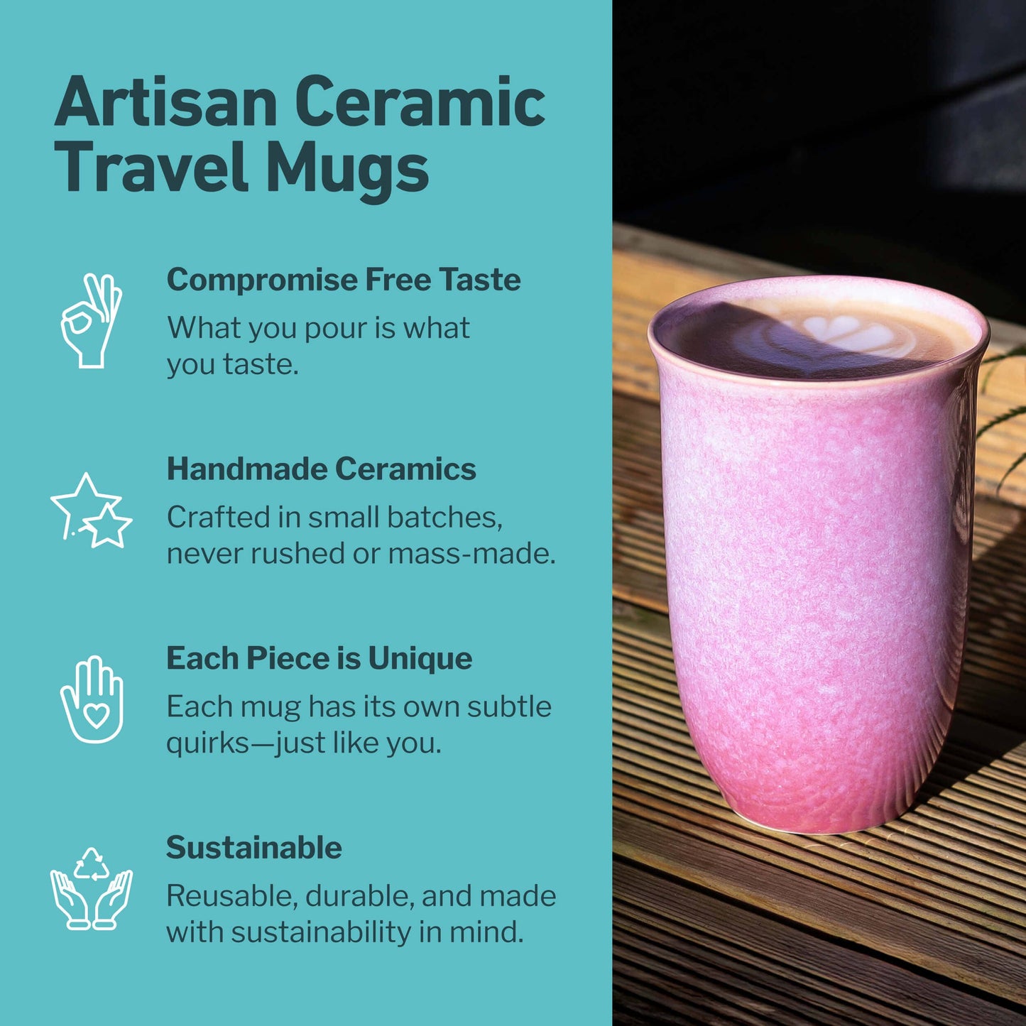 Astral Bloom Ceramic Travel Mug – 12oz Reusable Cup