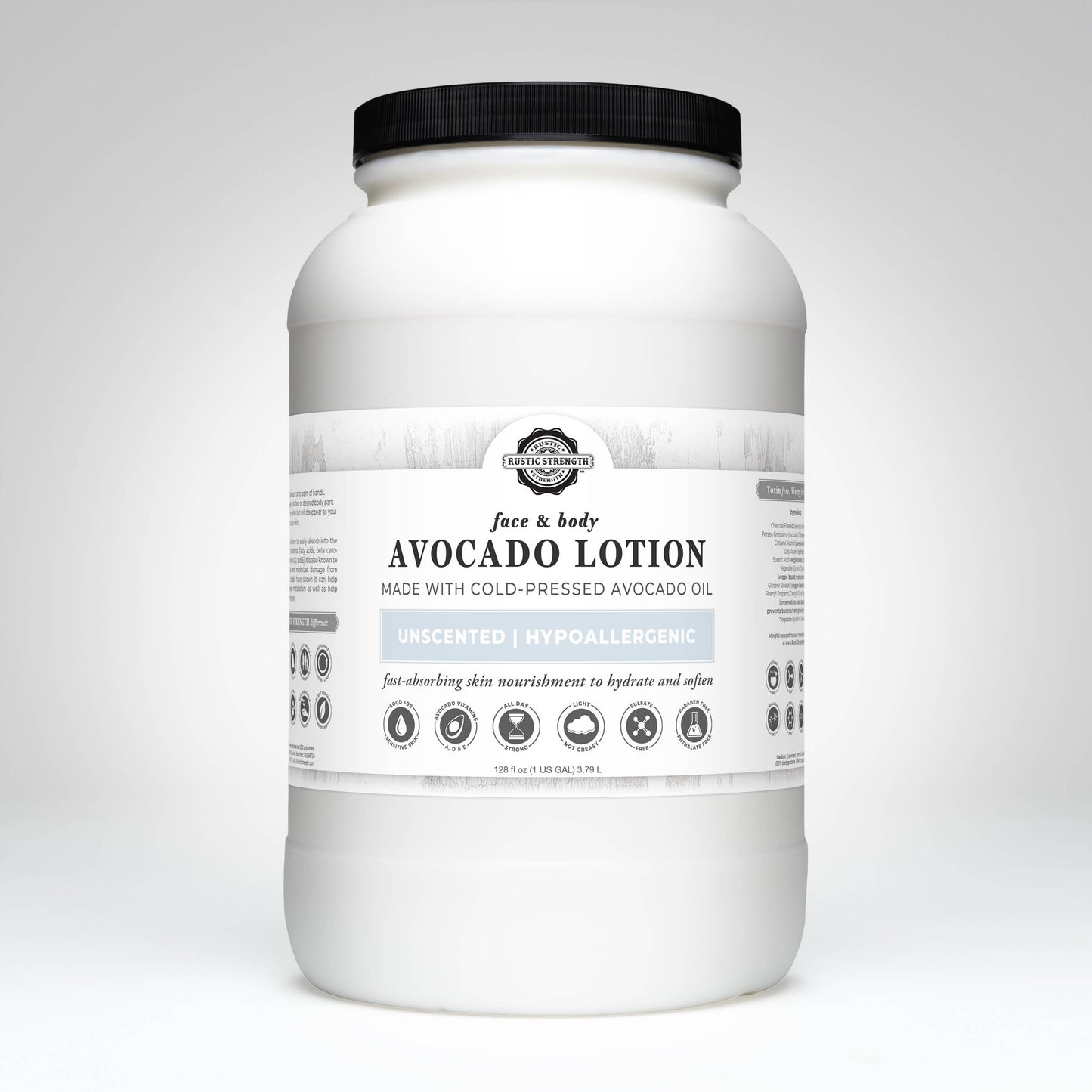 Avocado Lotion for Face and Body- Mild Formula, Paraben-Free: Rosemary Mint / refill bulk