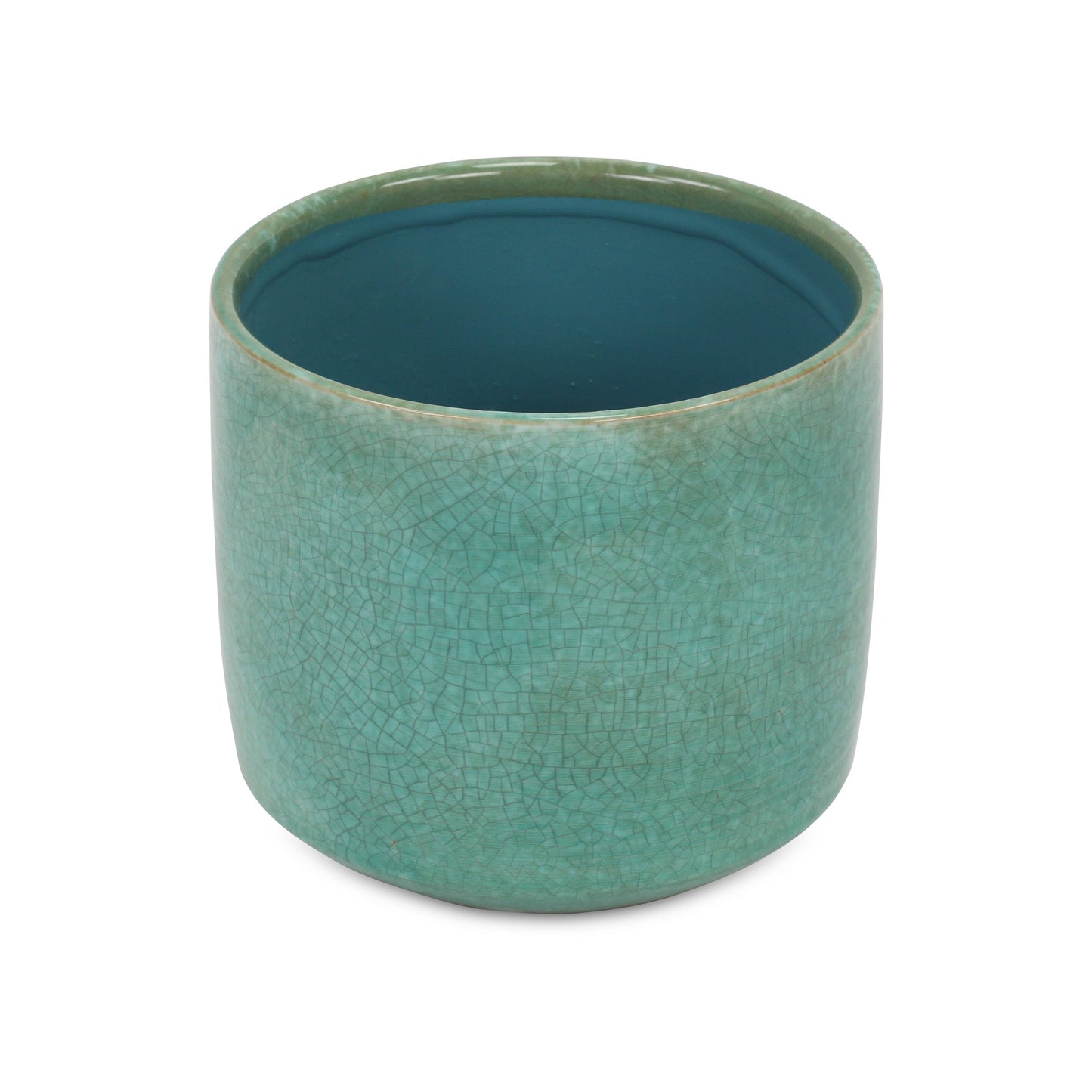 Lavina Mosaic Pattern Green Ceramic Pot: Medium