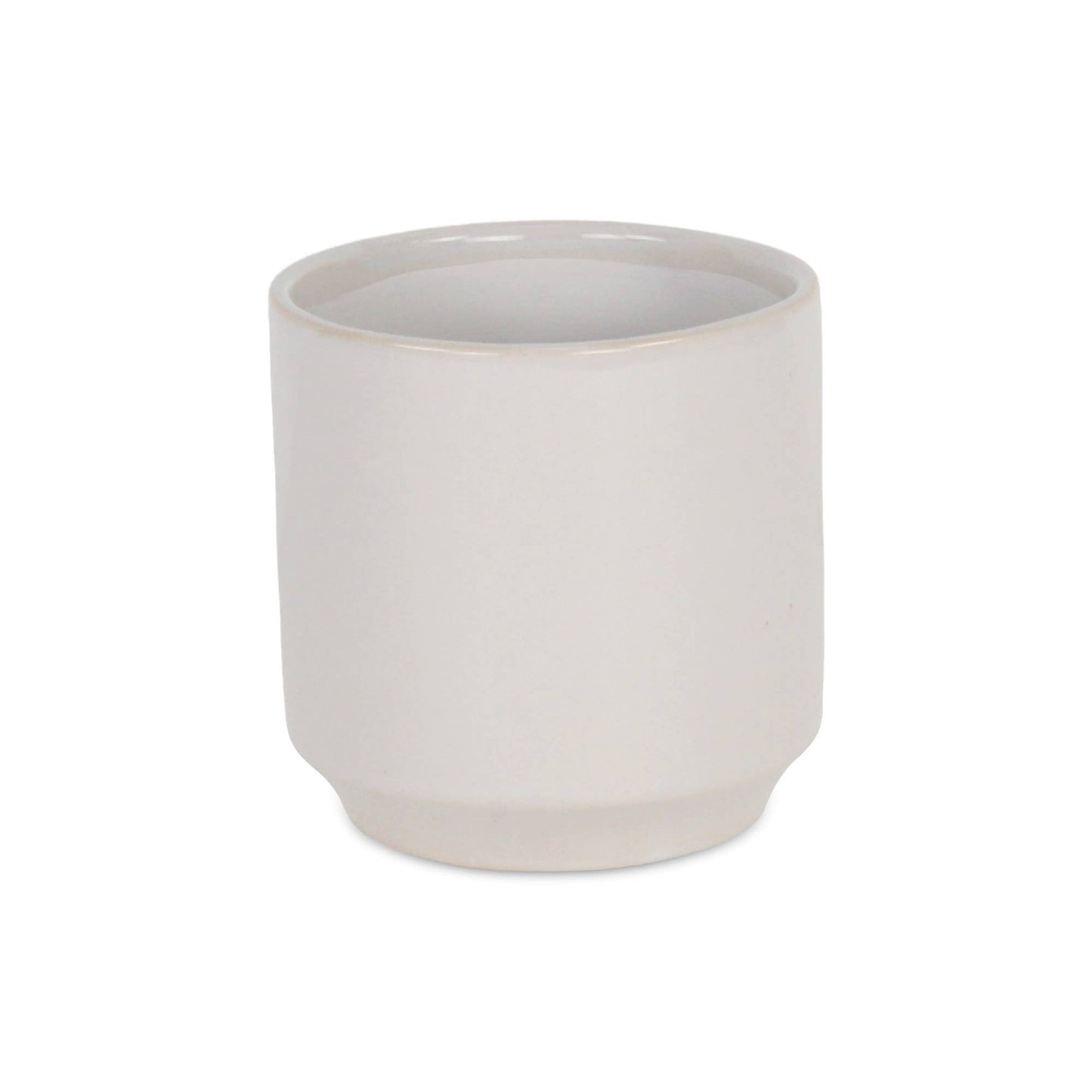 Elegora Straight Side Solid Color Ceramic Pot - Off White: Large