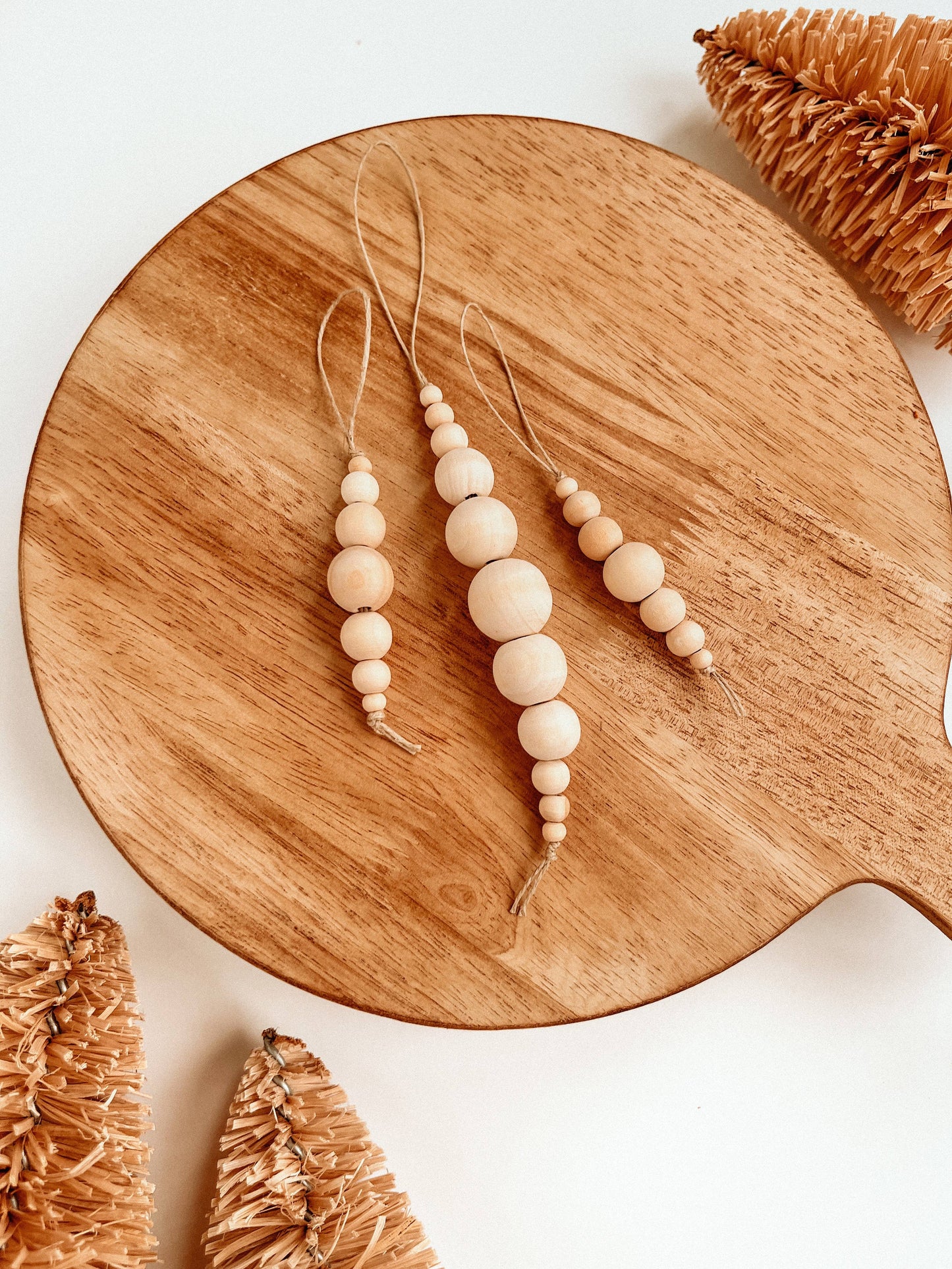 Macrame Ornament | Wooden Icicle Christmas Tree Decor: Large