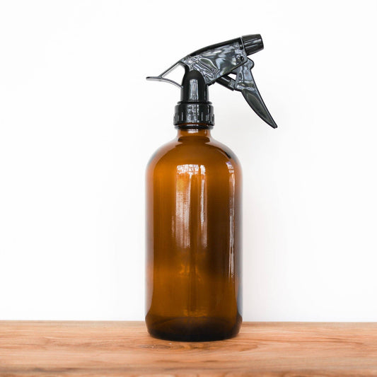 Glass Spray Bottle | 16oz Amber | Cleaner & Room Spray: Glass Spray Bottle