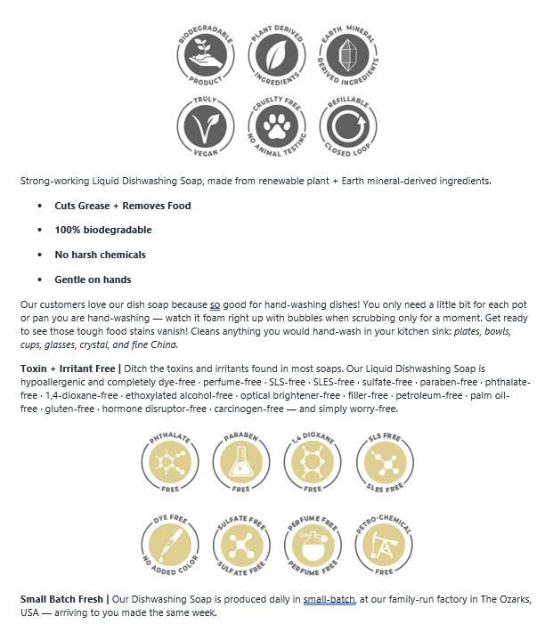 Dish Soap | Sulfate Free - Soft on Skin | Powerful Cleaner: Hypoallergenic (Unscented) / Gallon Glass Jug