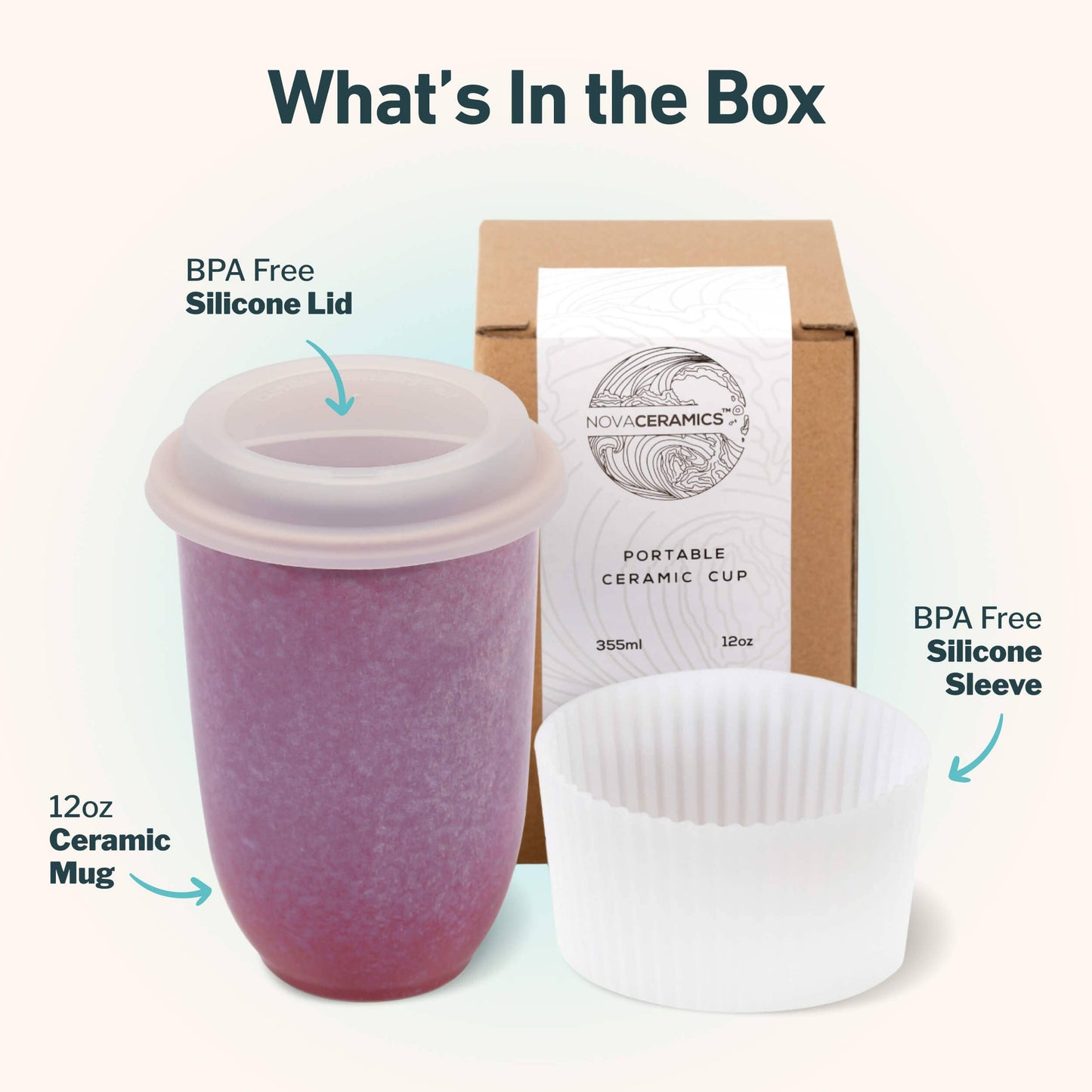 Astral Bloom Ceramic Travel Mug – 12oz Reusable Cup