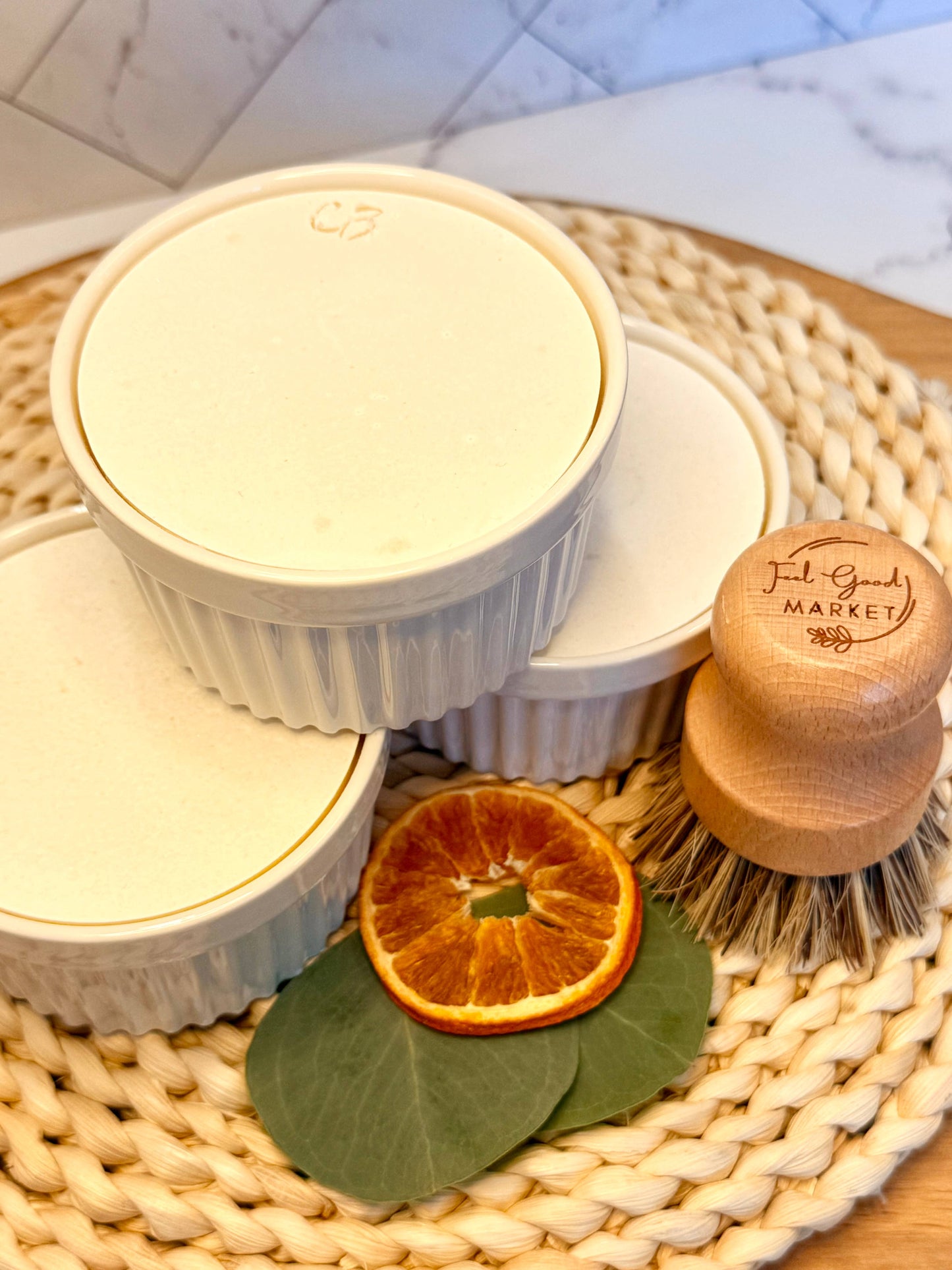 Small Solid Dish Soap in Bowl: Rosemary Mint