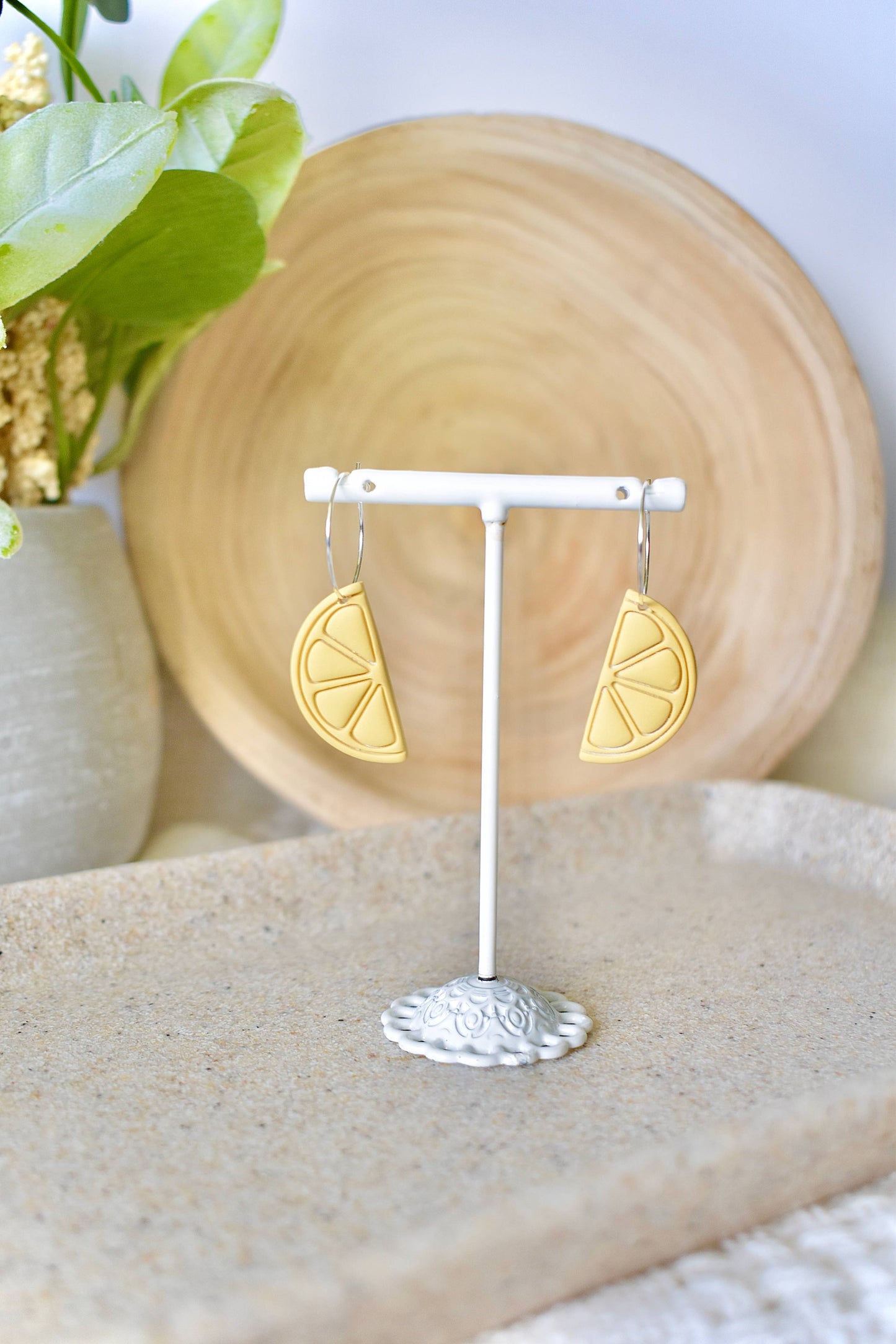 Lemon Hoop Dangles