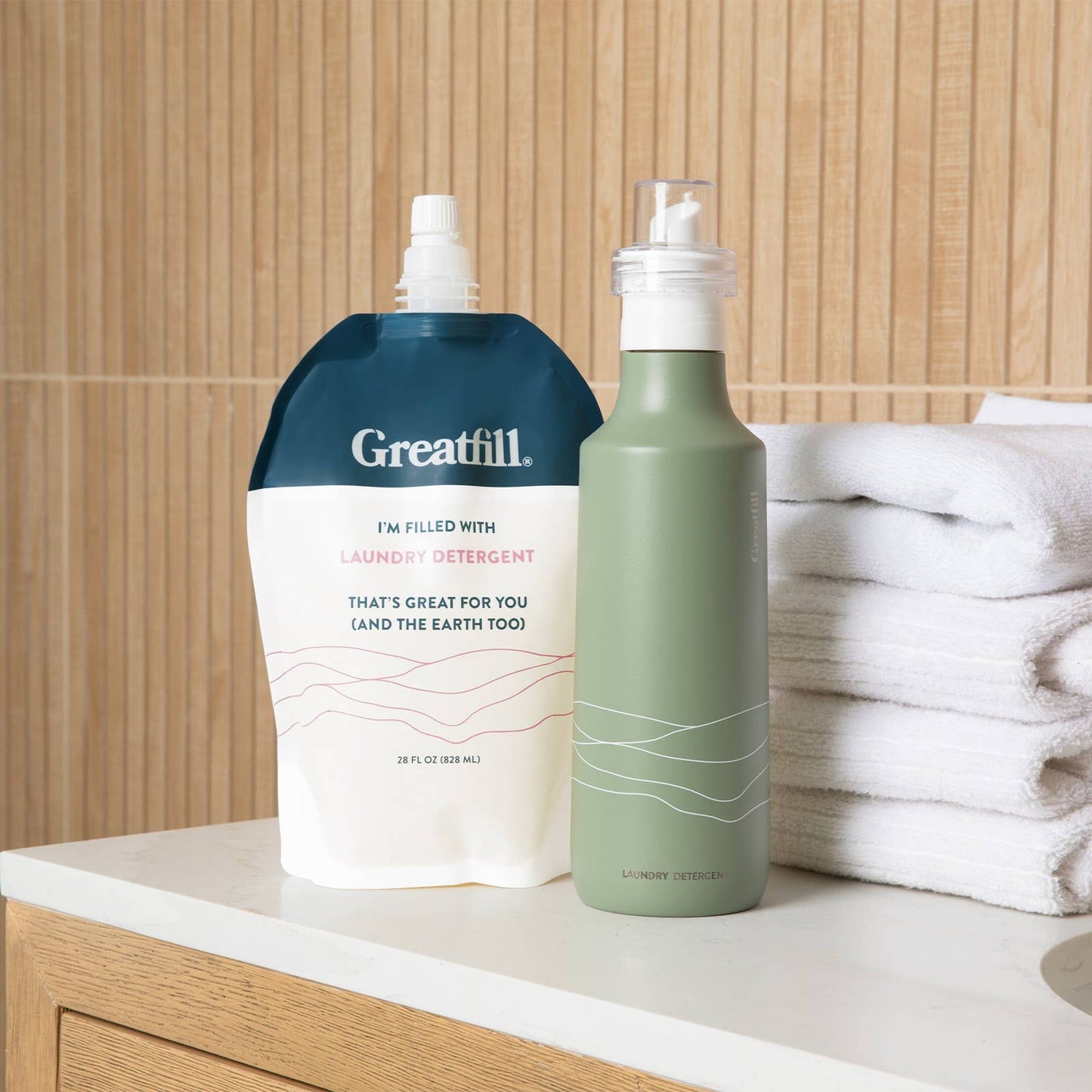 Laundry Detergent Forever Bottle (Empty): Rosemary + Lavender / Pink