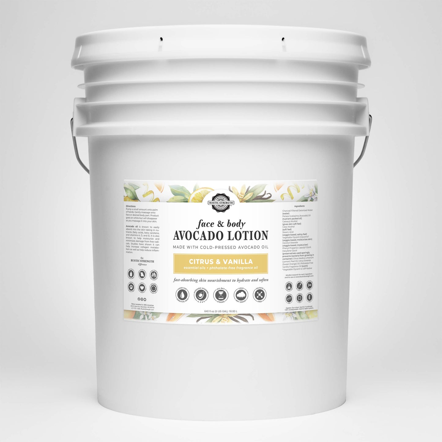 Avocado Lotion for Face and Body- Mild Formula, Paraben-Free: Rosemary Mint / refill bulk