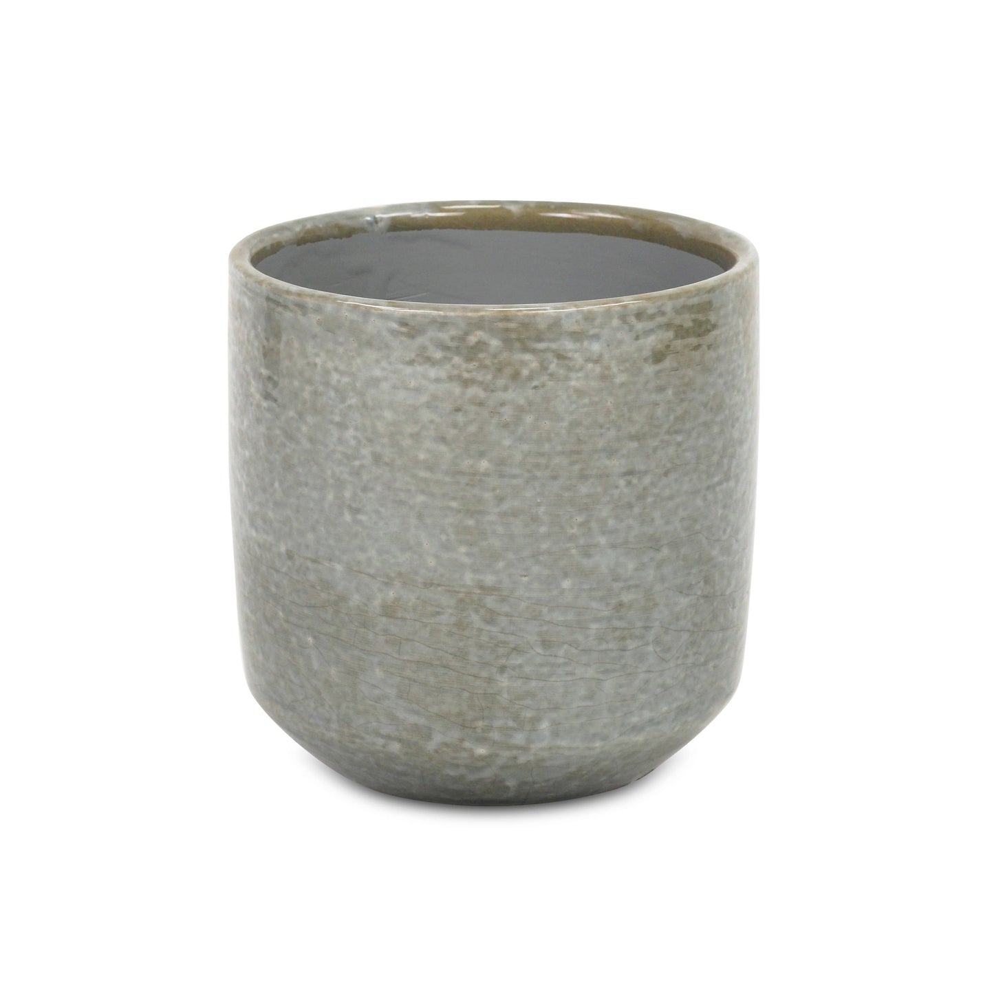 Lavina Mosaic Pattern Gray Ceramic Pot: X-Large
