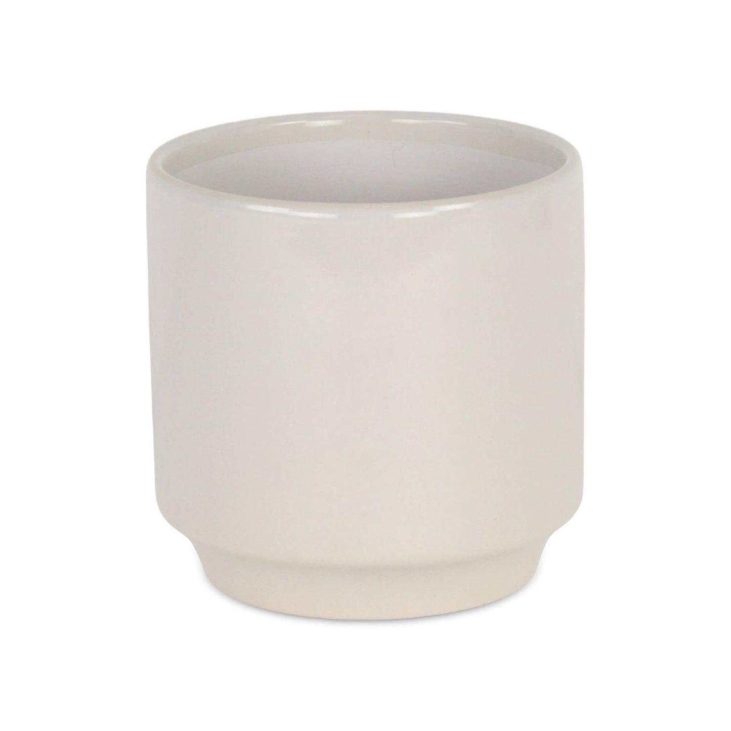 Elegora Straight Side Solid Color Ceramic Pot - Off White: Large