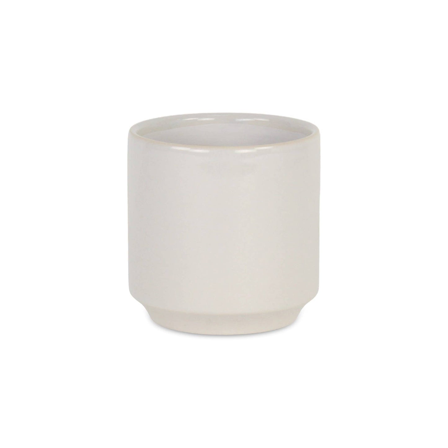 Elegora Straight Side Solid Color Ceramic Pot - Off White: Large
