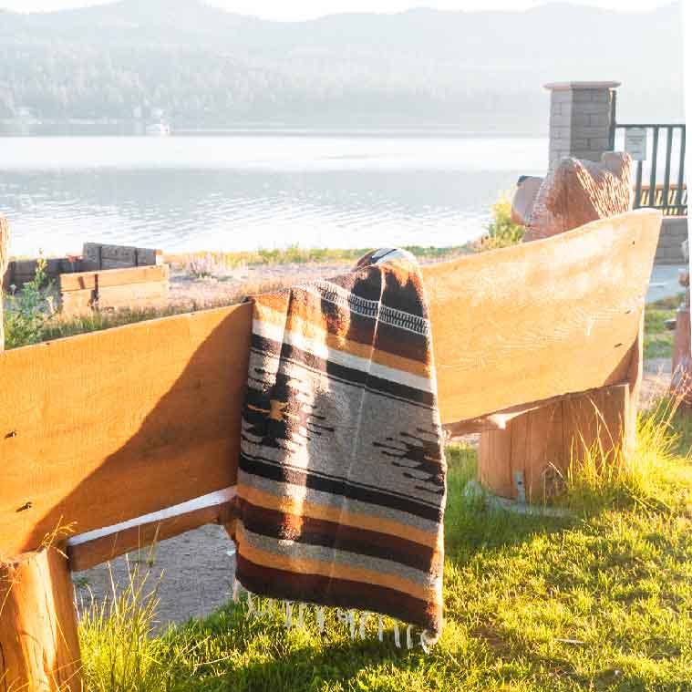 Mexican Blanket Southwest Aztec Diamond | Beige Yellow : STANDARD 80"x50"